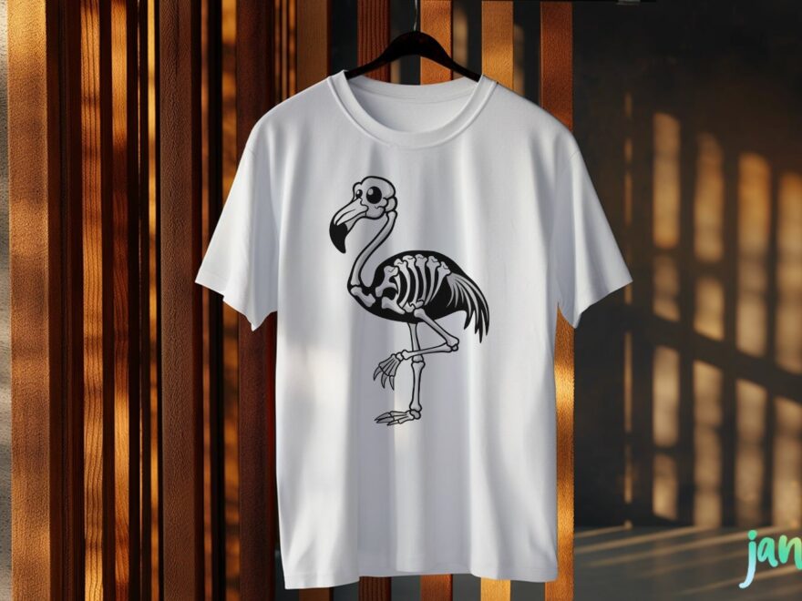 Skeleton Flamingo Sublimation Clipart