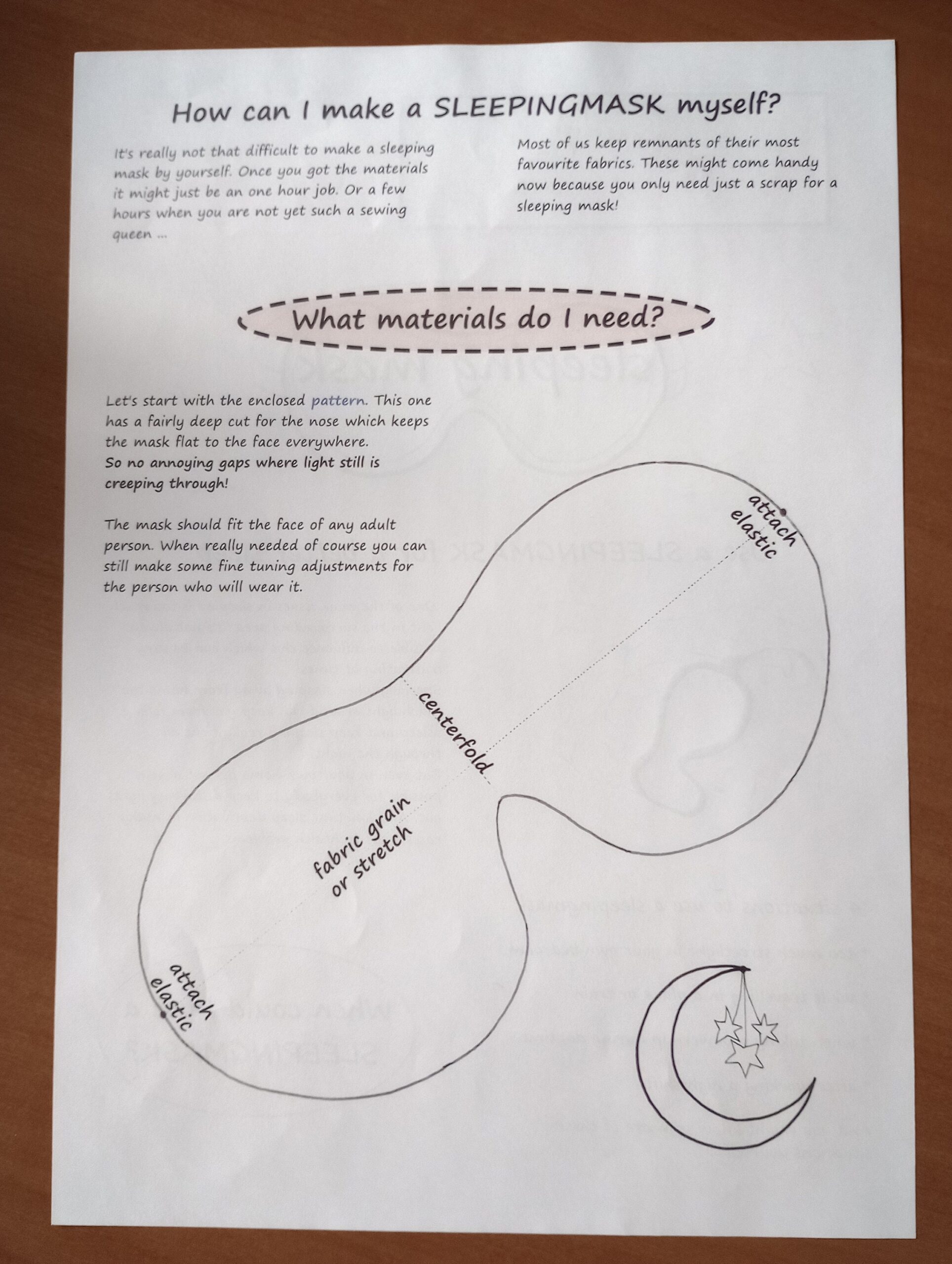 SLEEPING MASK Digital Pattern Printable To Make Your Own By Merckwaerdigh Etsy SLEEPING MASK Digital Pattern Printable To Make Your Own By Merckwaerdigh Etsy