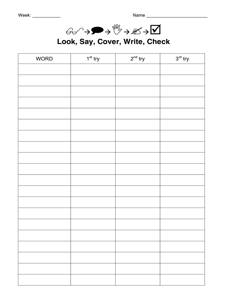 Spelling Blank Sheet Fill Online Printable Fillable Blank PdfFiller