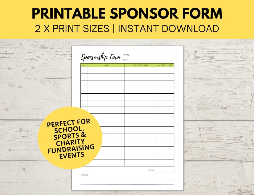 Sponsorship Packages Template Printable