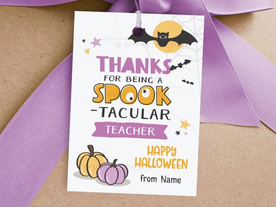 Spooktacular Teacher Halloween Tags Printable PDF My Party Design