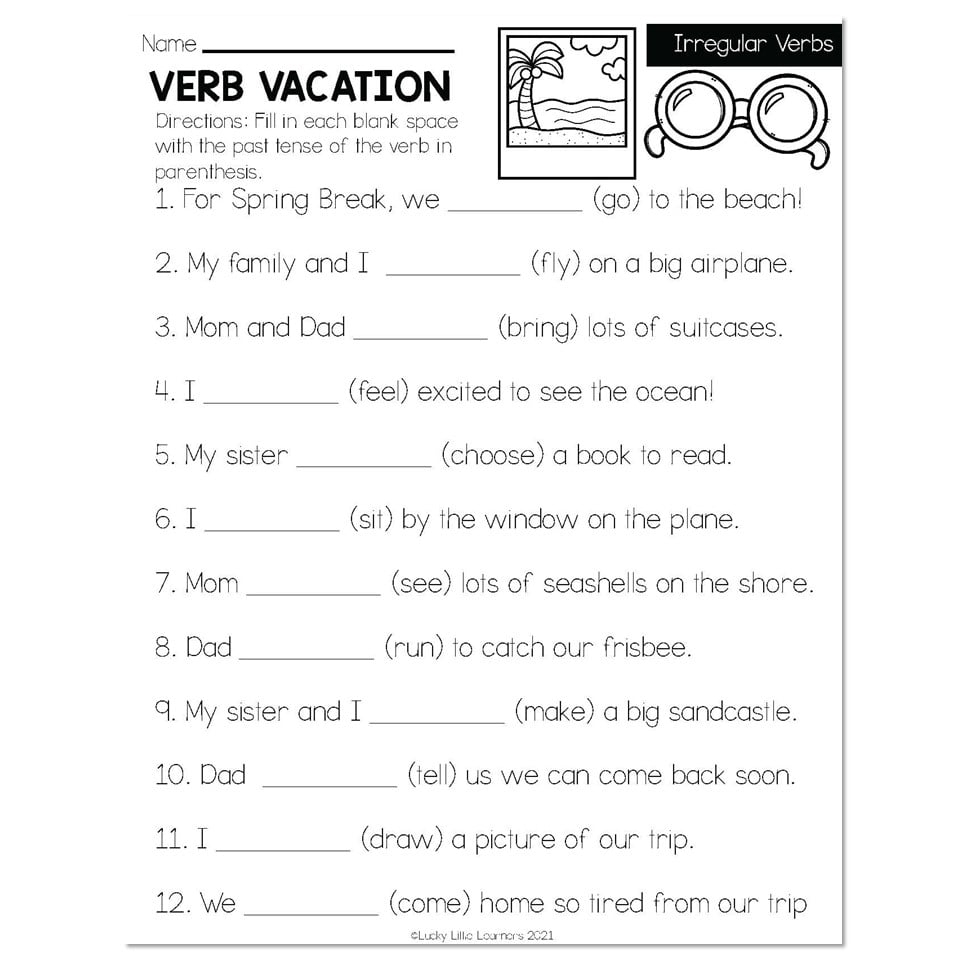 Spring Early Finishers 2nd Grade ELA Irregular Verbs Verb Worksheets Library Spring Early Finishers 2nd Grade ELA Irregular Verbs Verb Worksheets Library