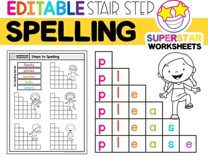 Stair Step Spelling Worksheets Superstar Worksheets