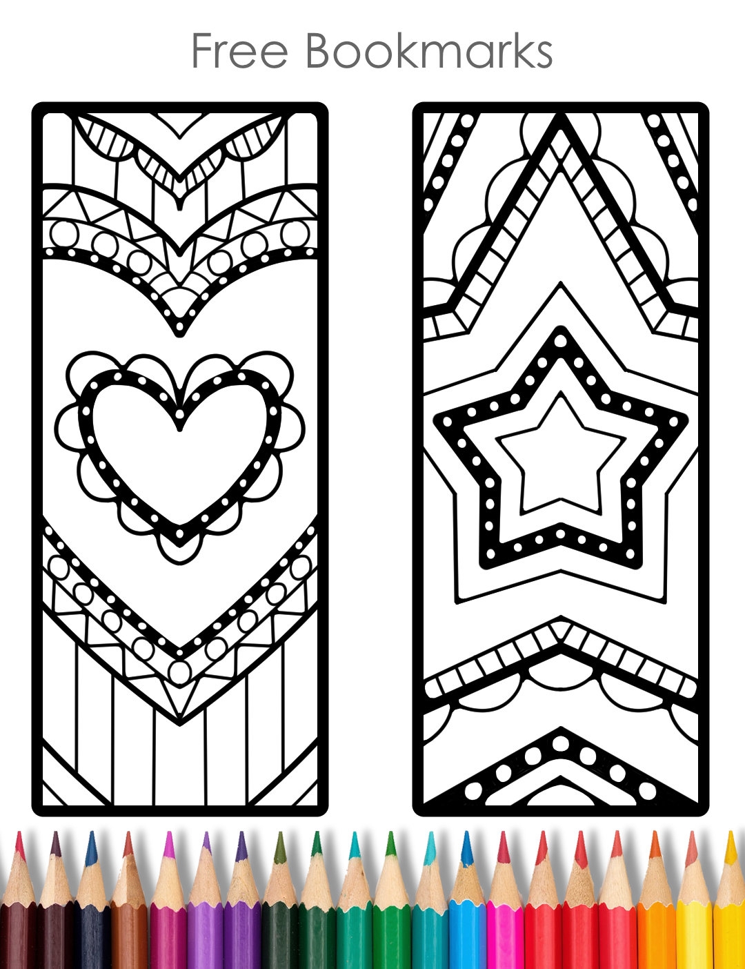 Free Printable Heart Bookmarks To Color