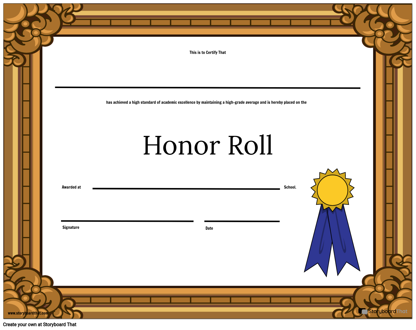 Free Honor Roll Certificate Printables