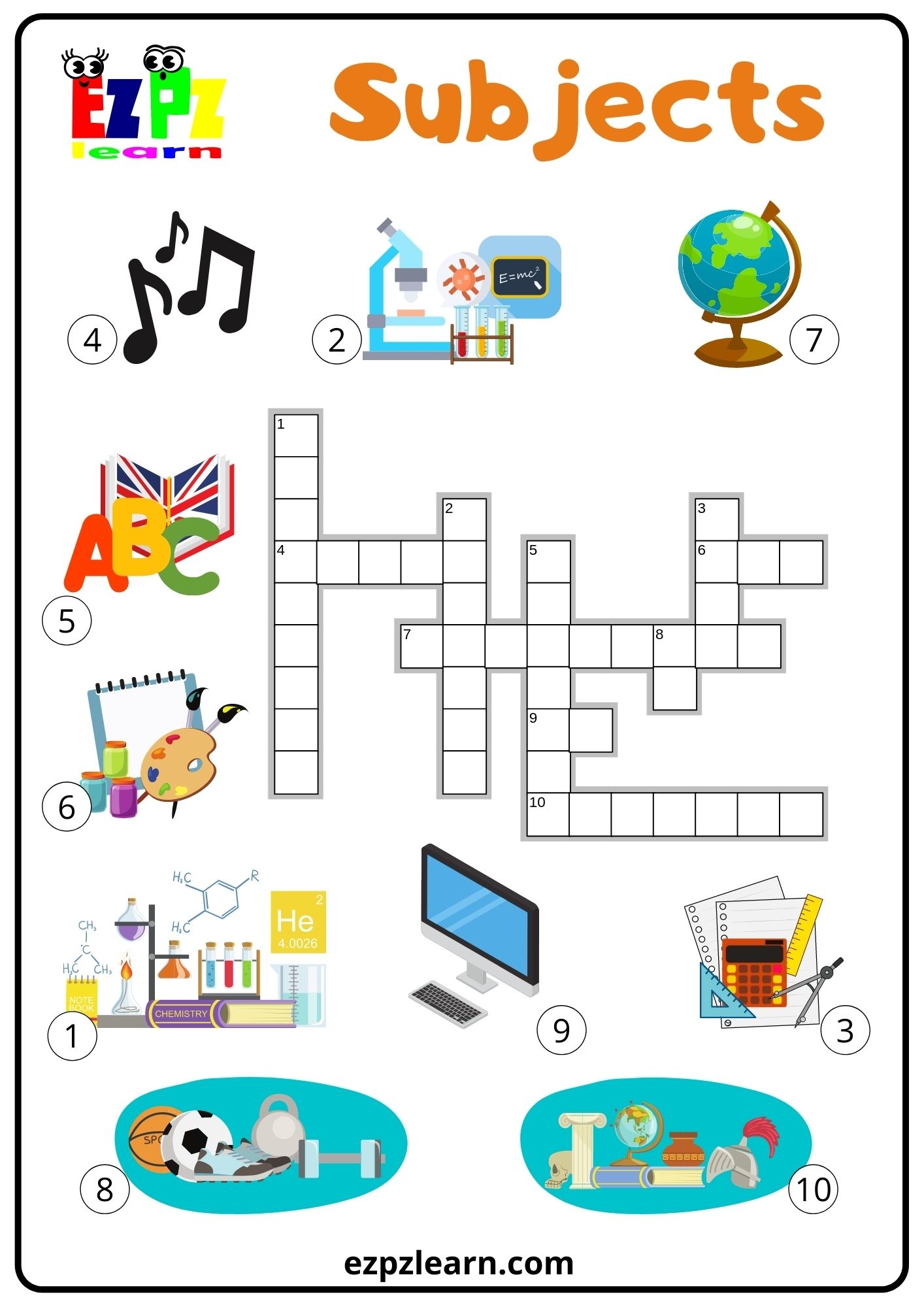 Free Printable Crossword Puzzles By Subject