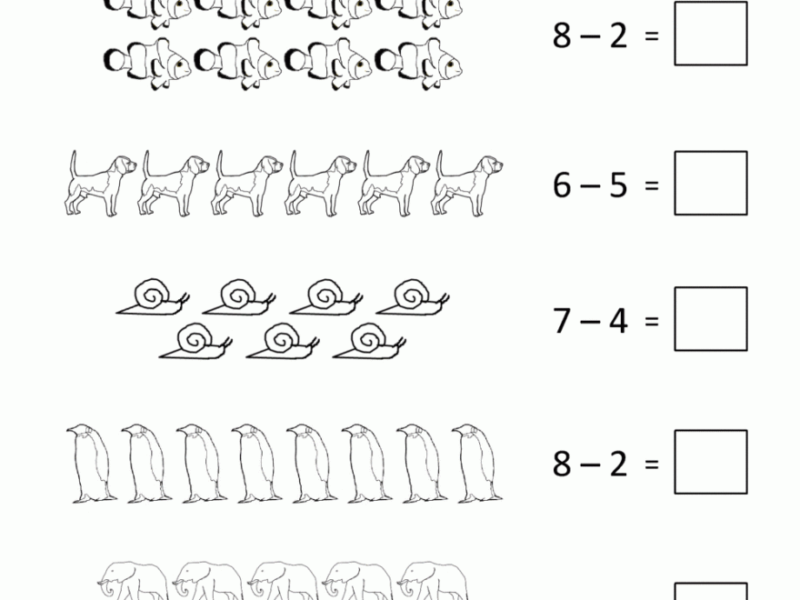 Subtraction To 10 Worksheets