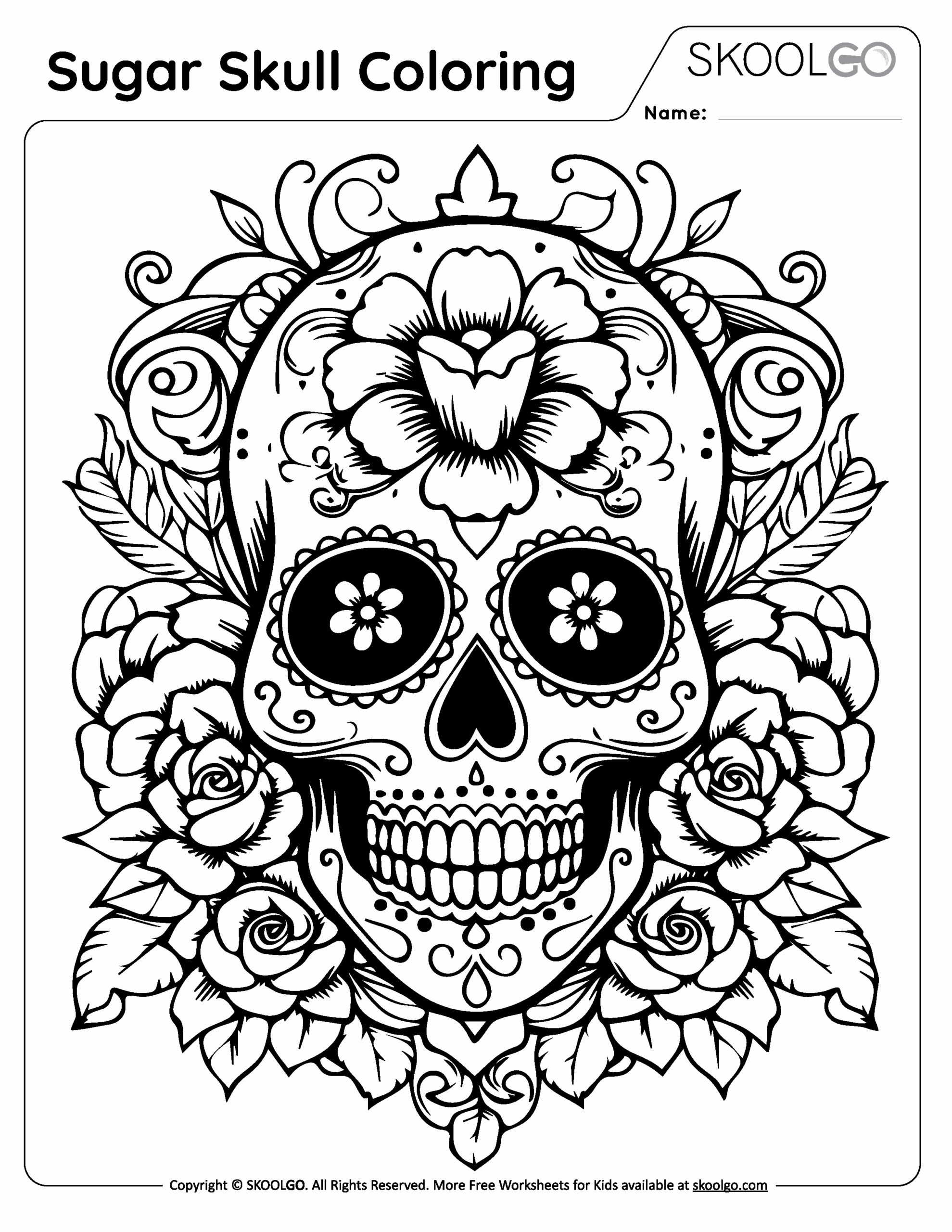 Sugar Skull Coloring SKOOLGO
