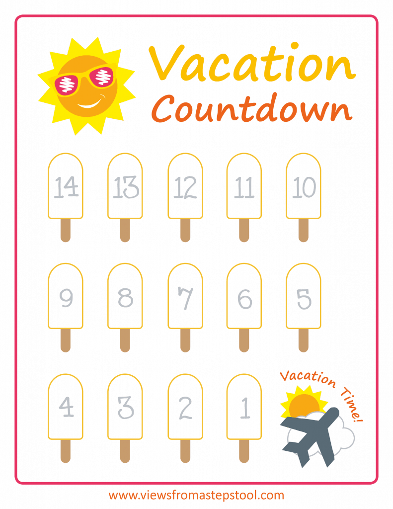 Summer Vacation Countdown Printables Views From A Step Stool