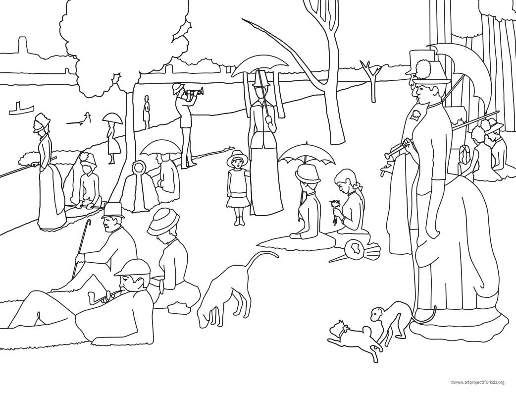 Sunday In The Park Coloring Page Free Printable Sheets For Kids