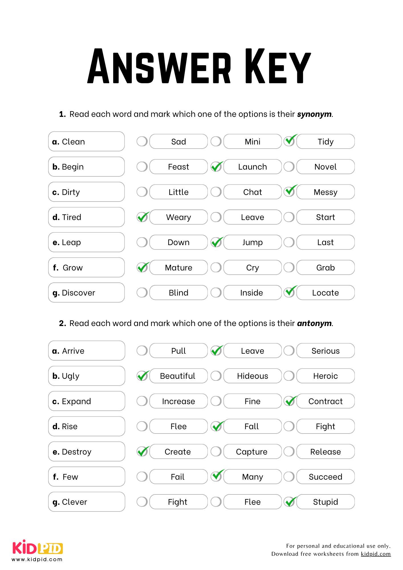Synonyms And Antonyms Worksheet For Grade 3 Kidpid