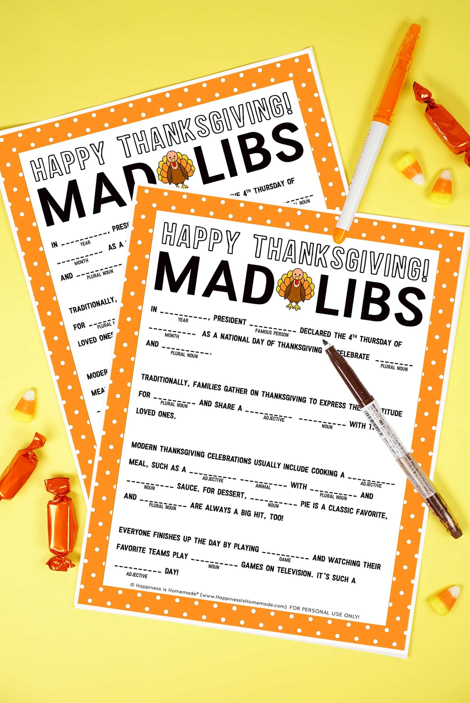Free Printable Thanksgiving Mad Libs