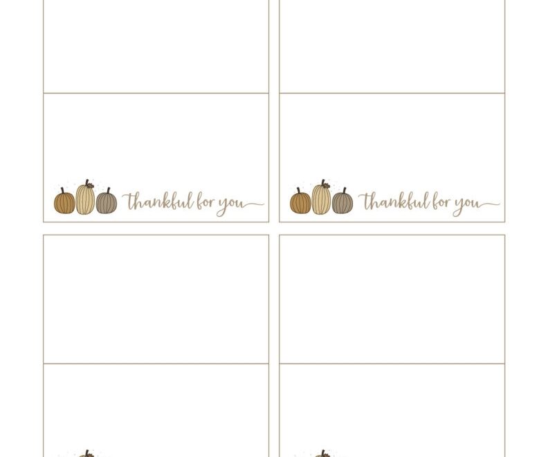 Thanksgiving Place Cards 15 FREE Printable Sets Printabulls