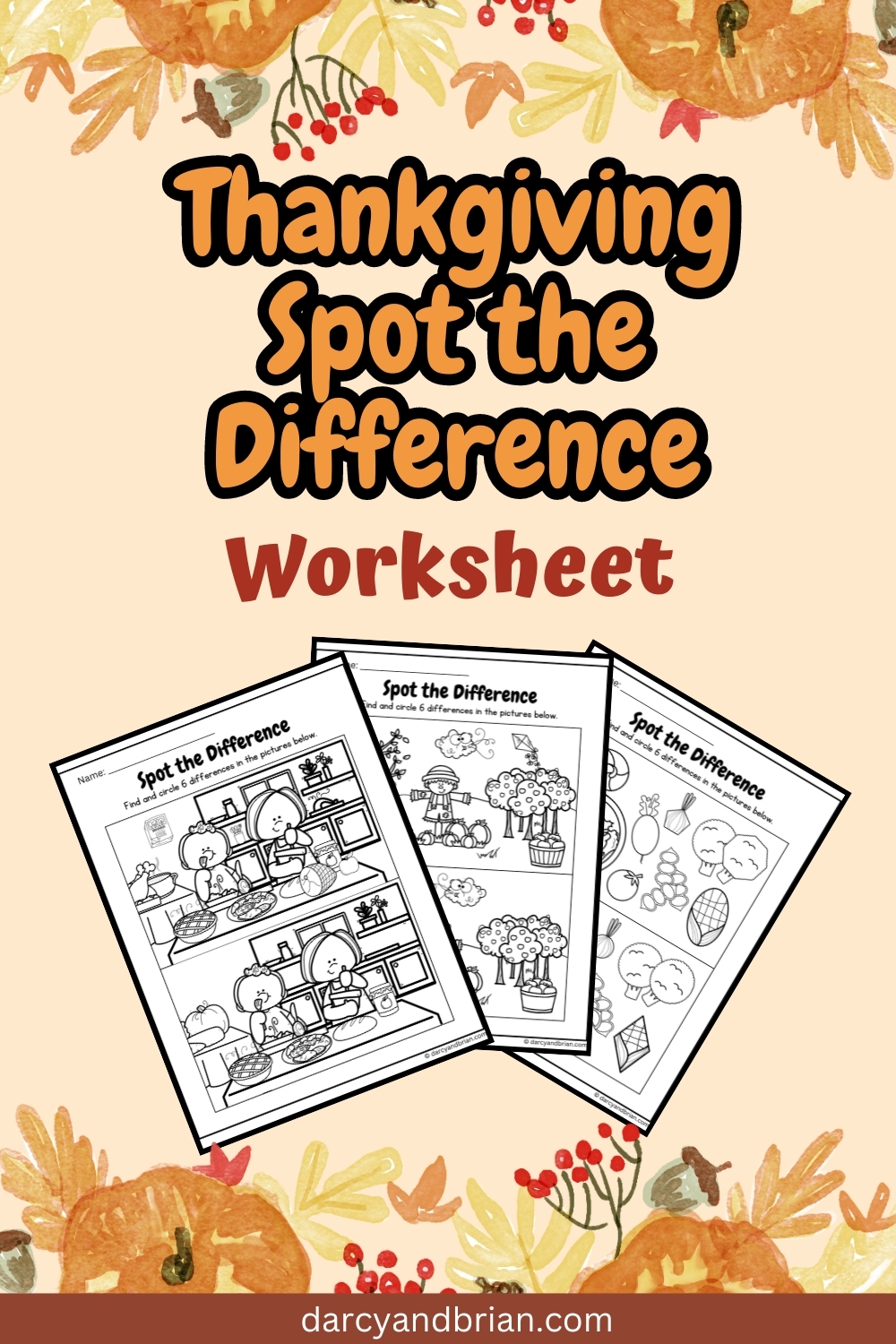 Thanksgiving Spot The Difference Printable Worksheets For Kids Thanksgiving Spot The Difference Printable Worksheets For Kids