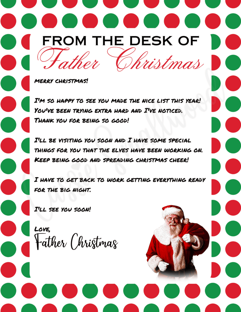 Free Printable Santa Letter Templates