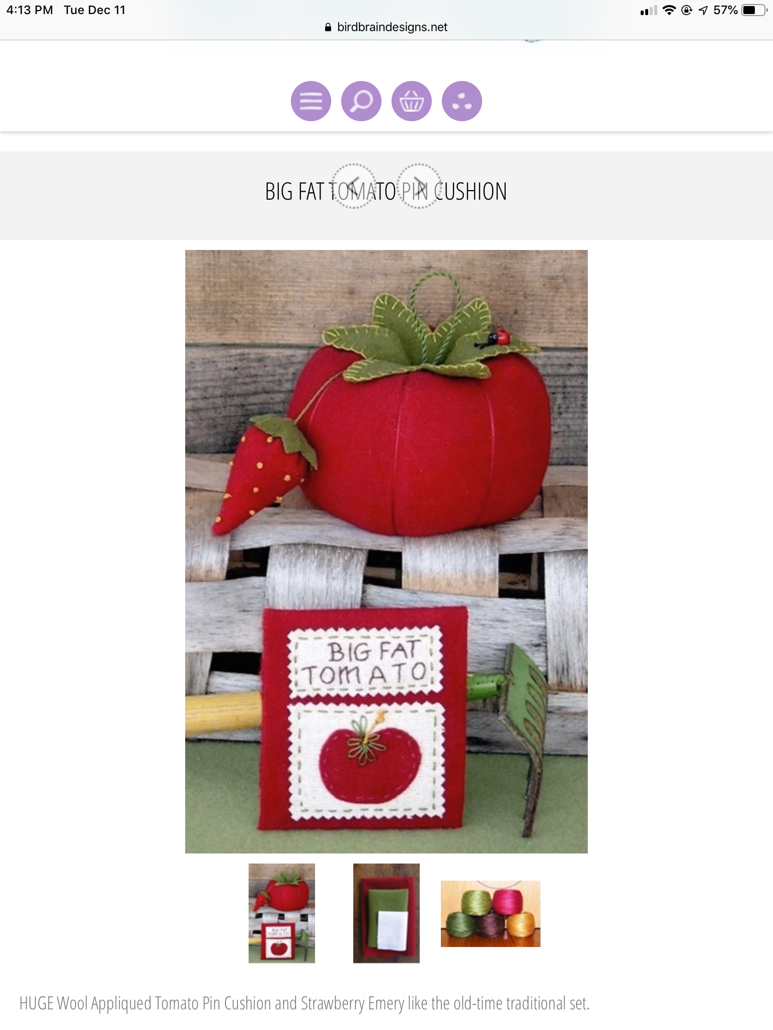 The Humble Tomato Pin Cushion Rhonda Dort
