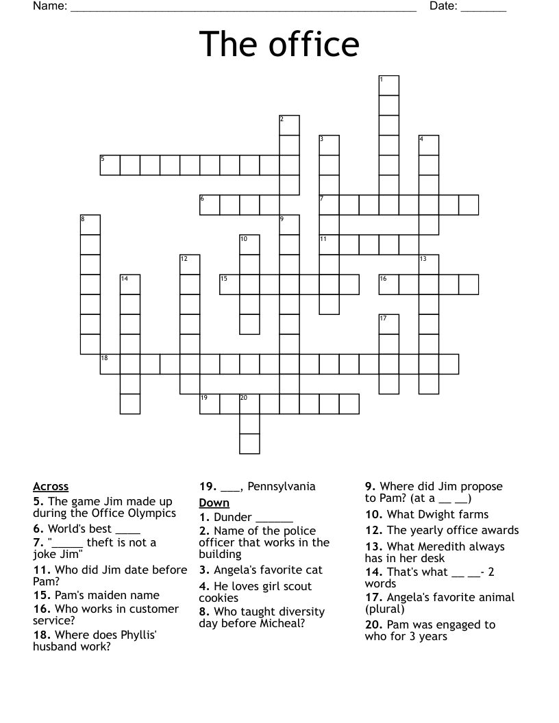 The Office Crossword WordMint