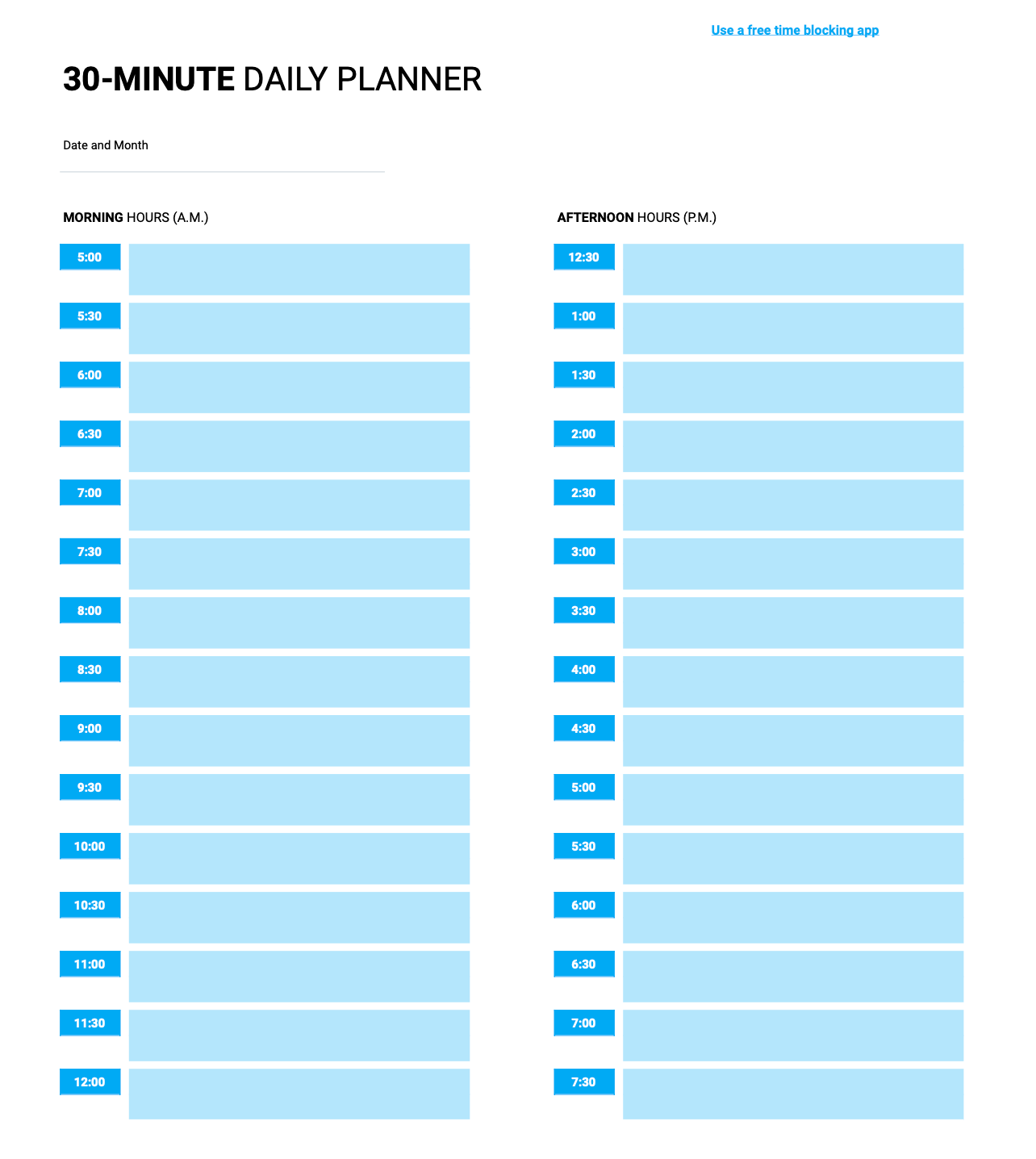 Time Blocking Planner 9 Free Time Block Templates Time Blocking Planner 9 Free Time Block Templates