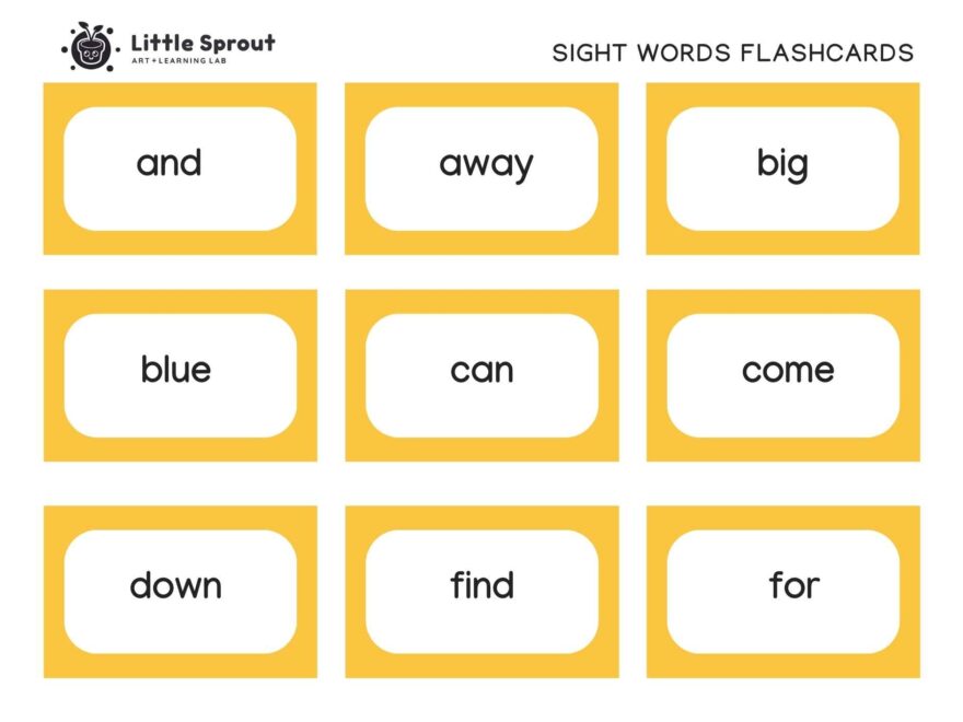 Top Dolch Sight Words Printable Flash Cards Little Sprout