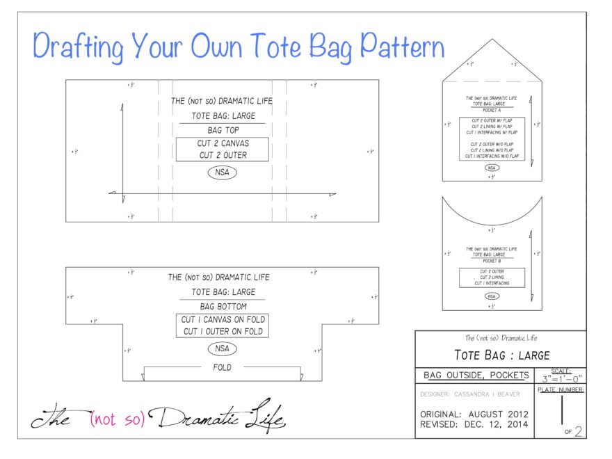 Tote Bag Tutorial Part 2 Creating The Pattern The not So Dramatic Life