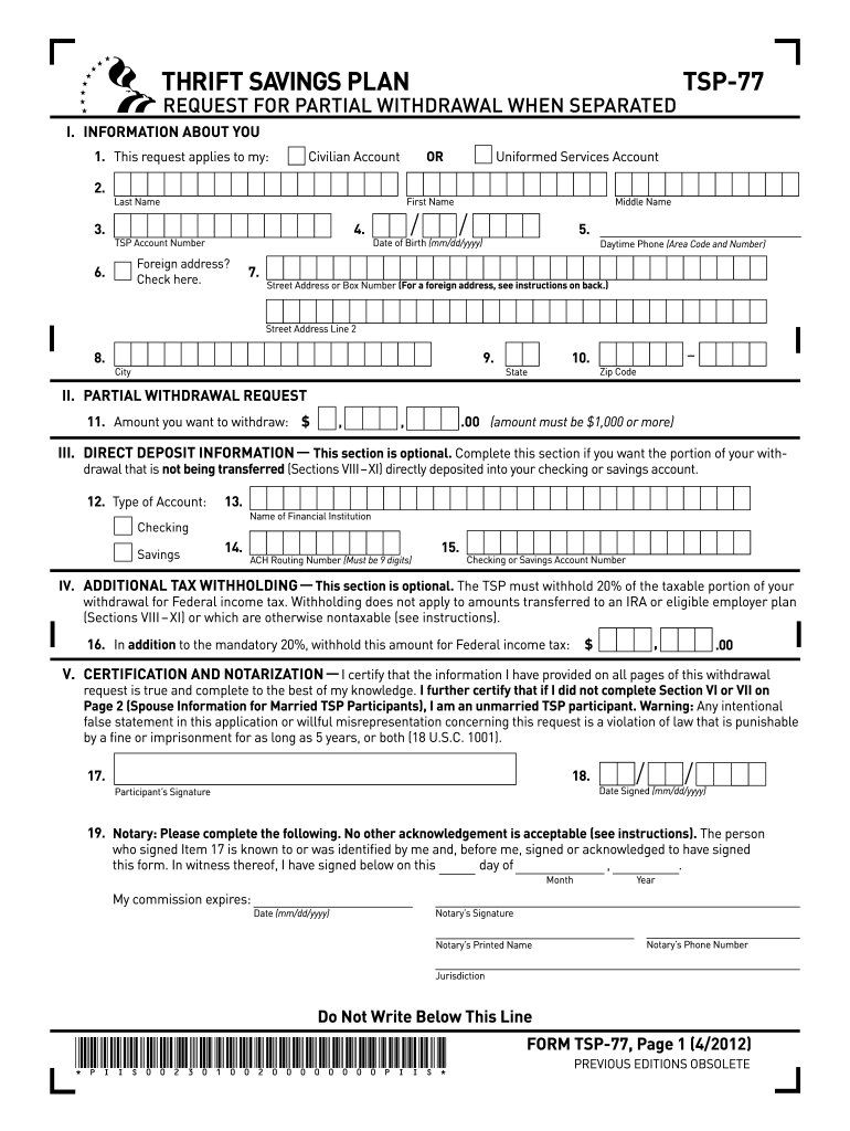 Tsp 77 Form Fill Out Sign Online DocHub