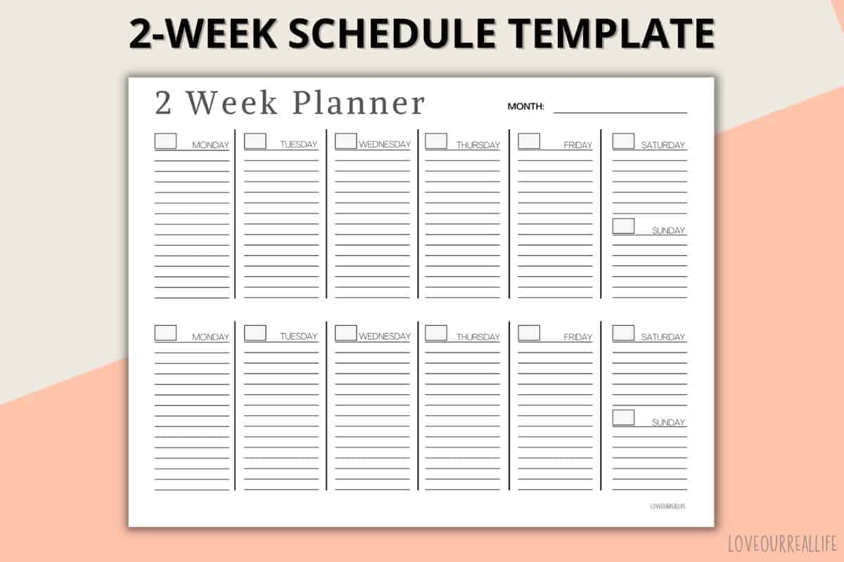 Two Week Calendar Template Free Printable Weekly Planner Love Our Real Life Two Week Calendar Template Free Printable Weekly Planner Love Our Real Life
