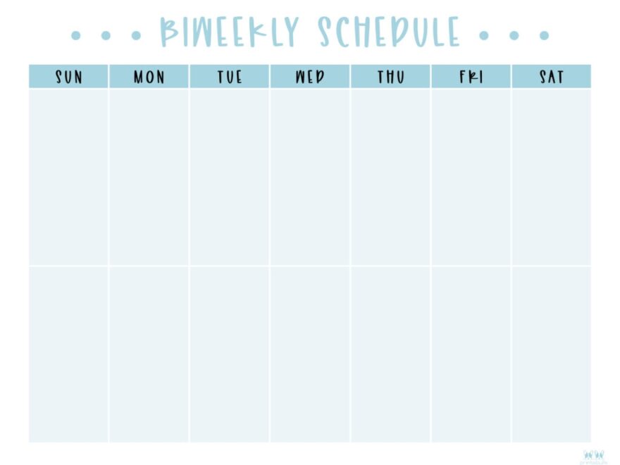 Two Week Planners Free Printables Printabulls