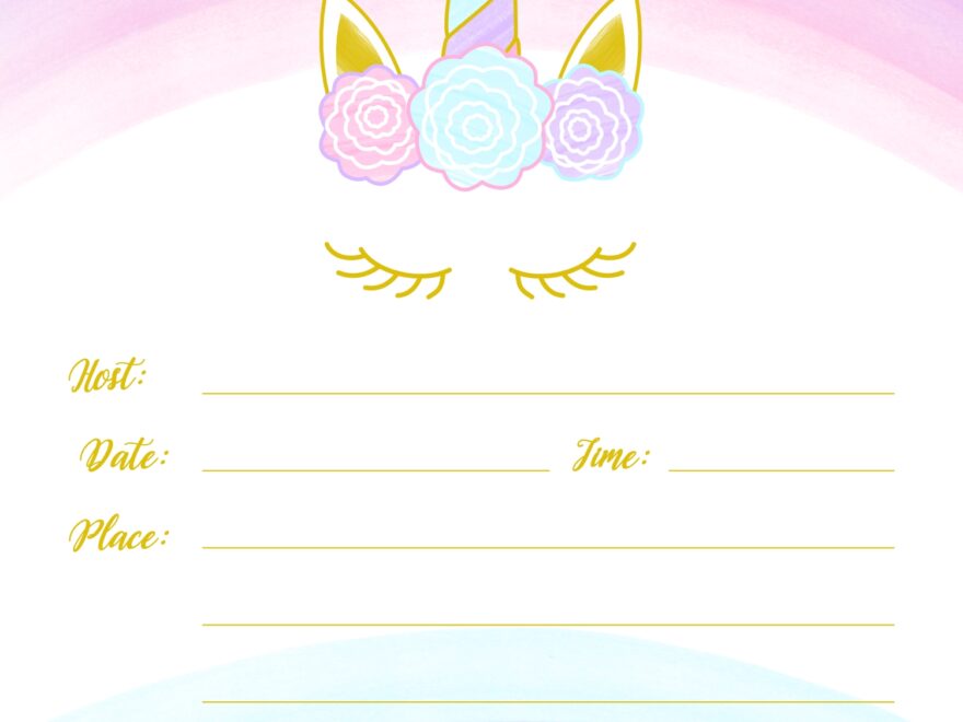 Unicorn Invitation Free Printable Templates Easy To Download