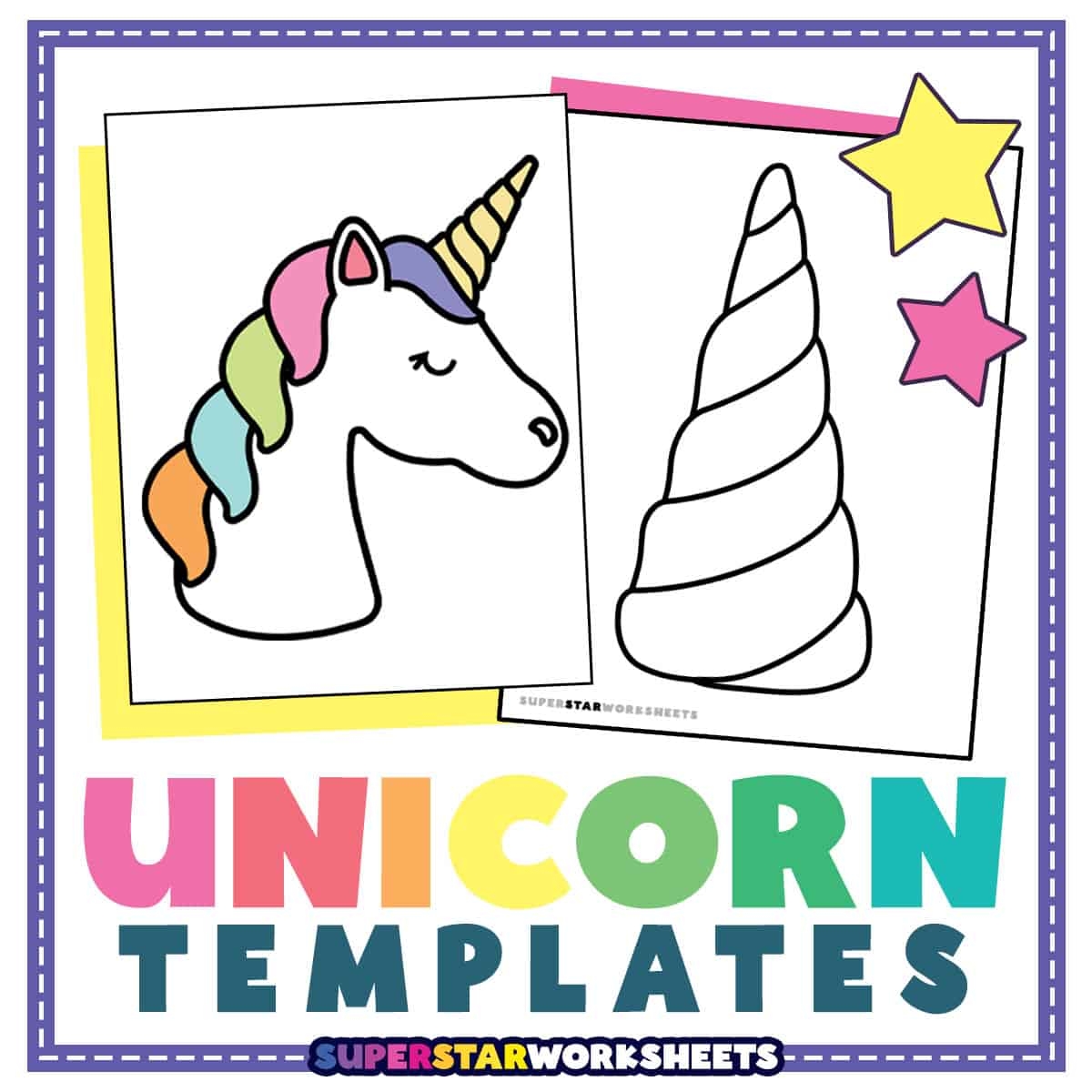 Unicorn Template Free Printables Superstar Worksheets Unicorn Template Free Printables Superstar Worksheets