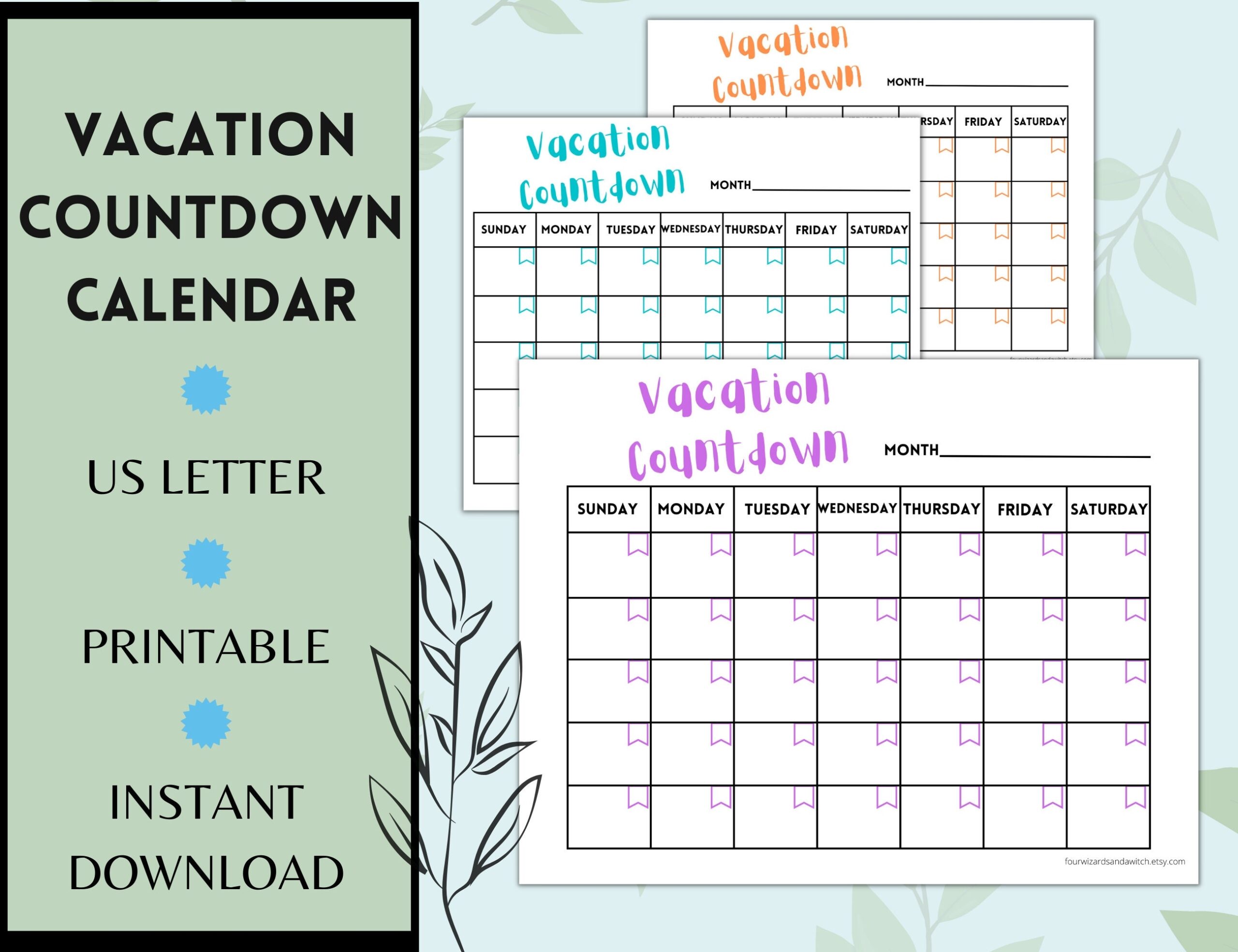 Printable Vacation Countdown Calendar