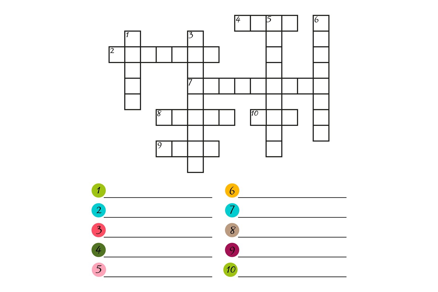 Crossword Puzzle Template Printable