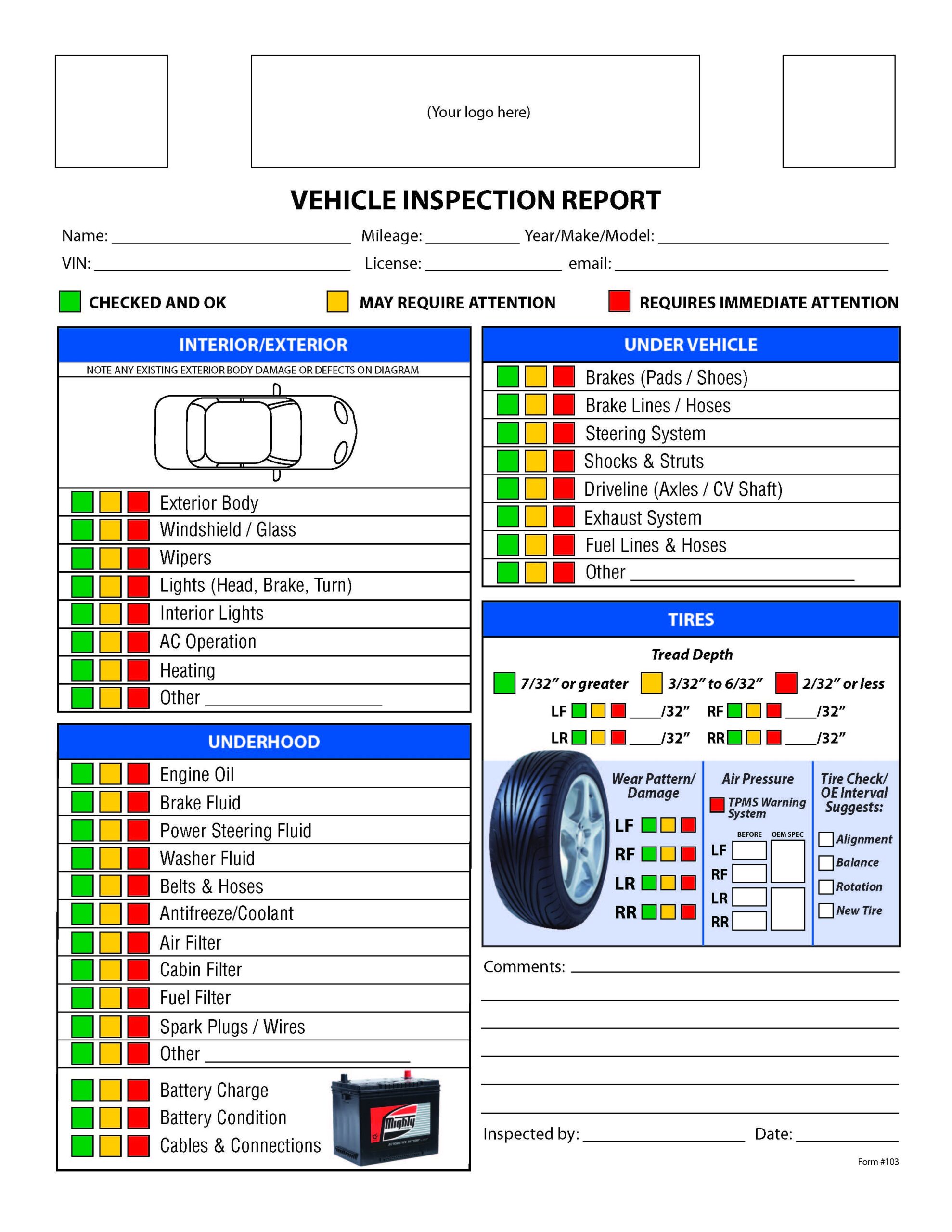 Vehicle Inspection Checklist 10 Free PDF Printables Printablee Vehicle Inspection Checklist 10 Free PDF Printables Printablee