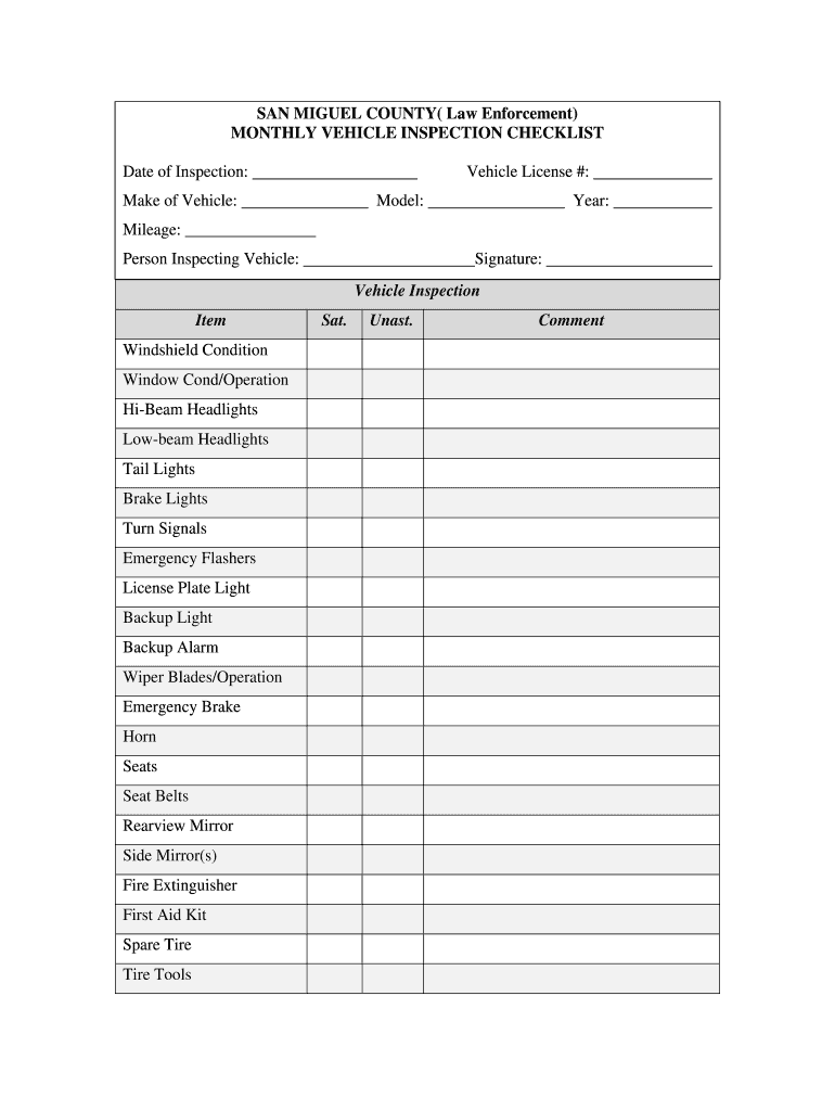 Vehicle Inspection Checklist Pdf Fill Online Printable Fillable Blank PdfFiller Vehicle Inspection Checklist Pdf Fill Online Printable Fillable Blank PdfFiller