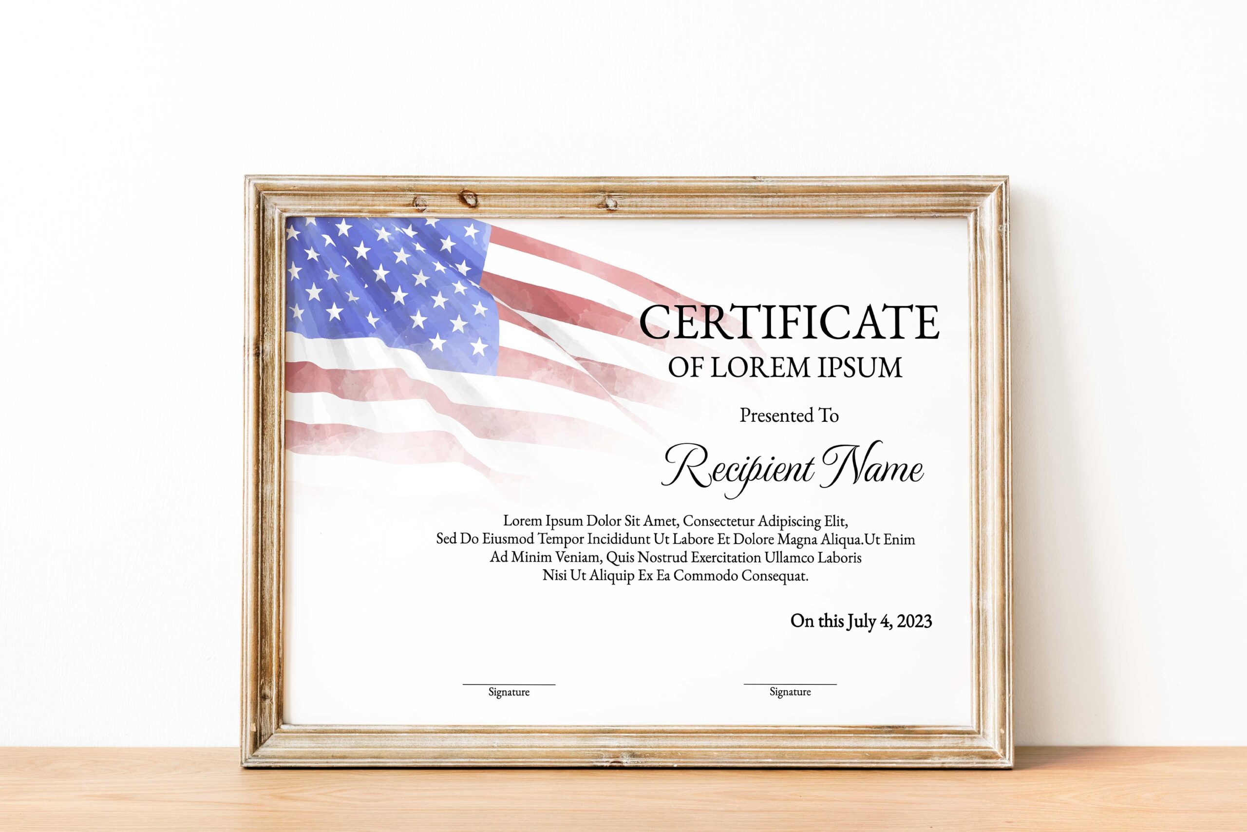 Veteran s Certificate Of Appreciation Template 4th Of July Editable Certificate With American Flag Independence Day Certificate Download Etsy