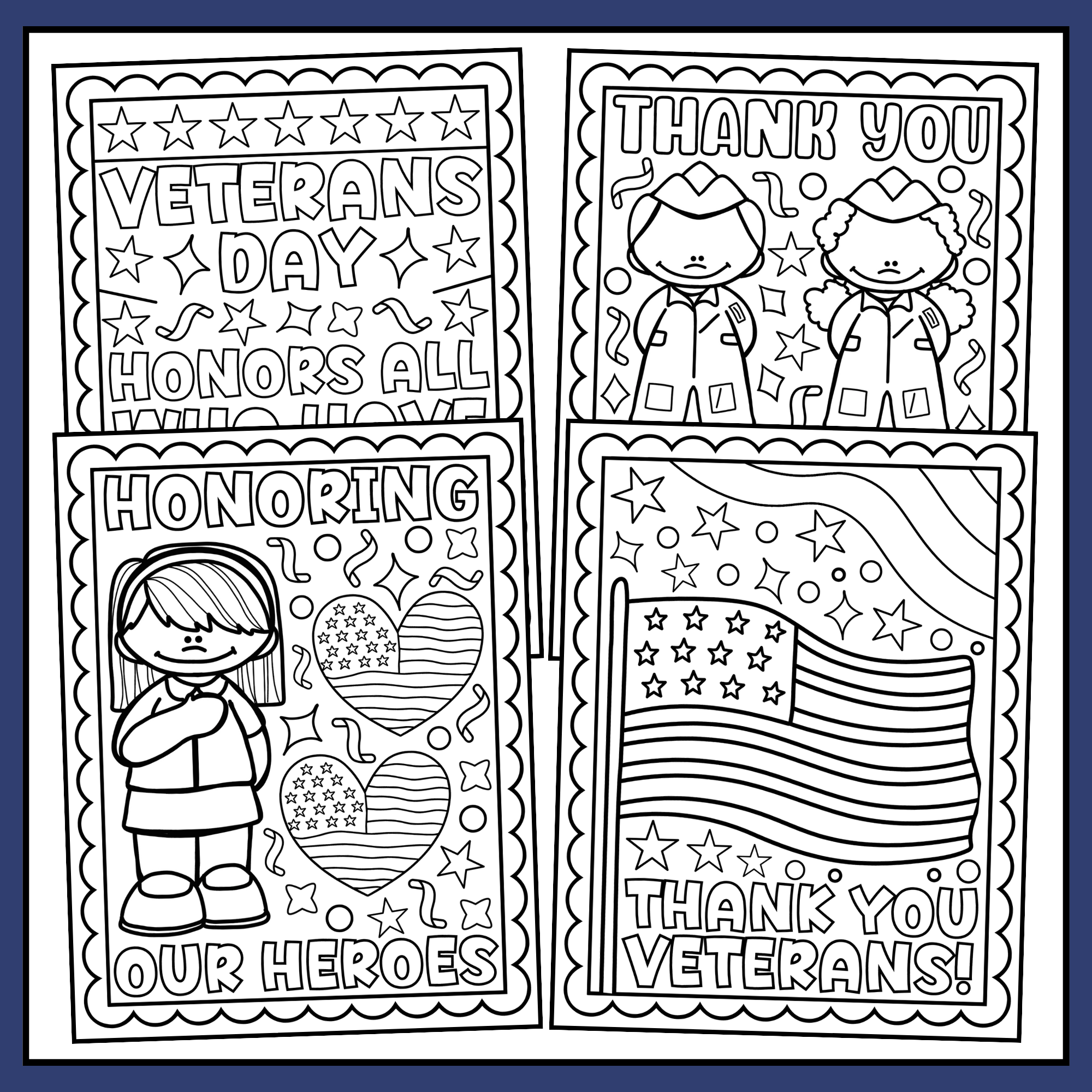 Coloring Pages Veterans Day Printables