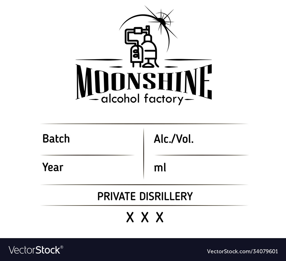 Vintage Design Moonshine Label With Ethnic Vector Image