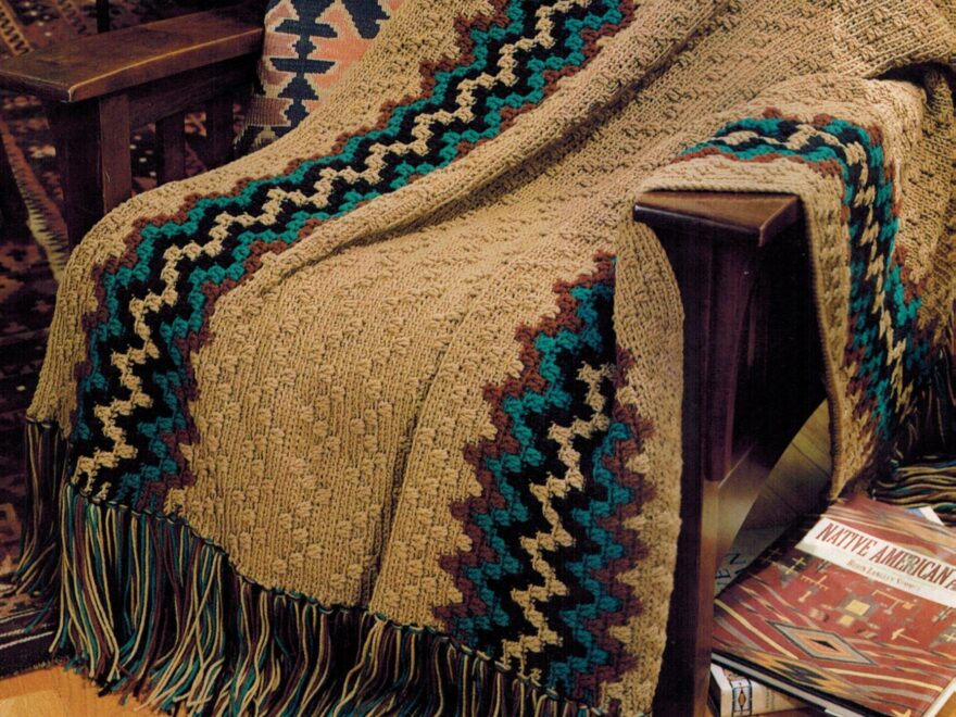 Vintage Native American Crocheted Afghan PDF Pattern Digital Download Etsy