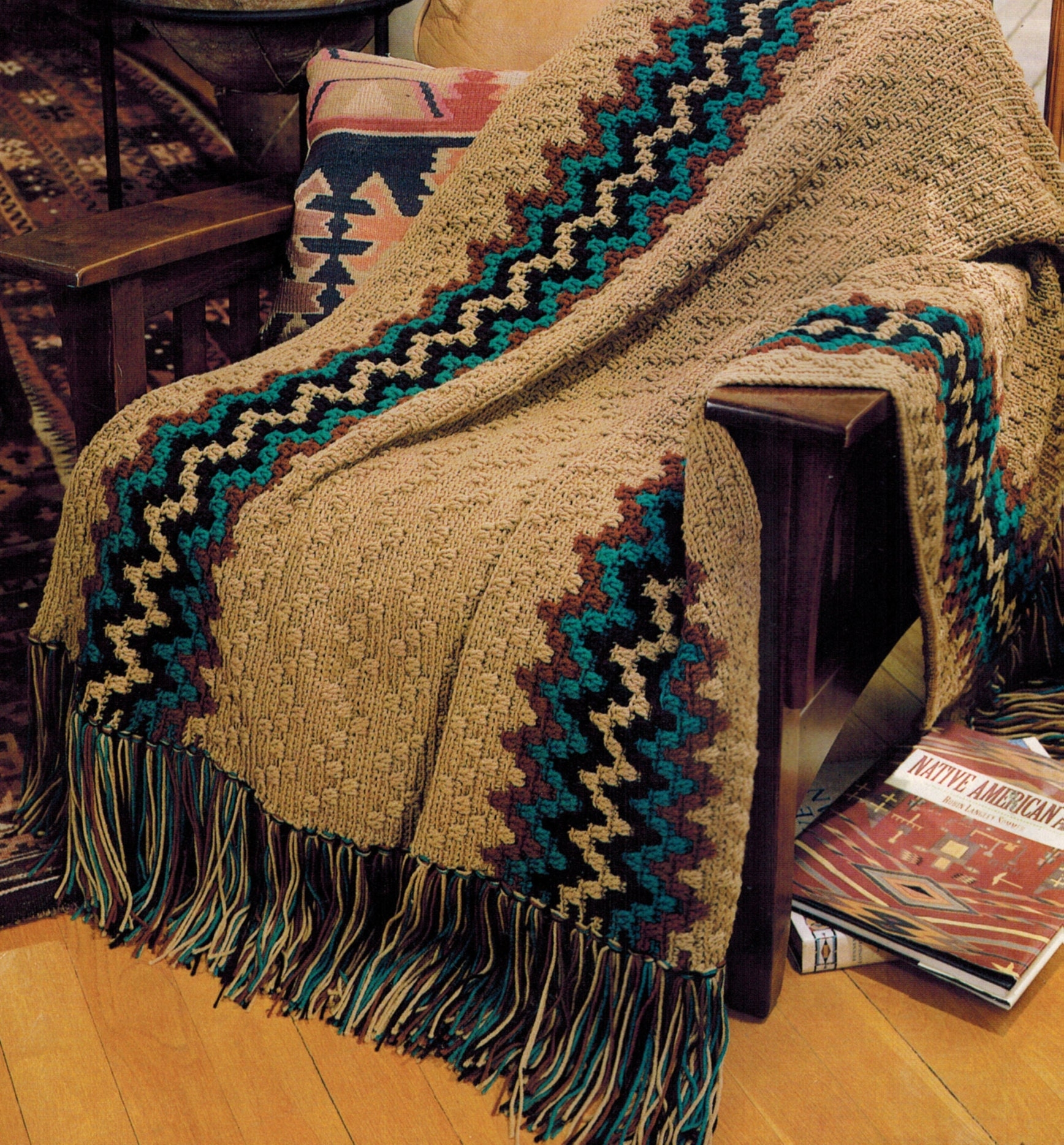 Vintage Native American Crocheted Afghan PDF Pattern Digital Download Etsy
