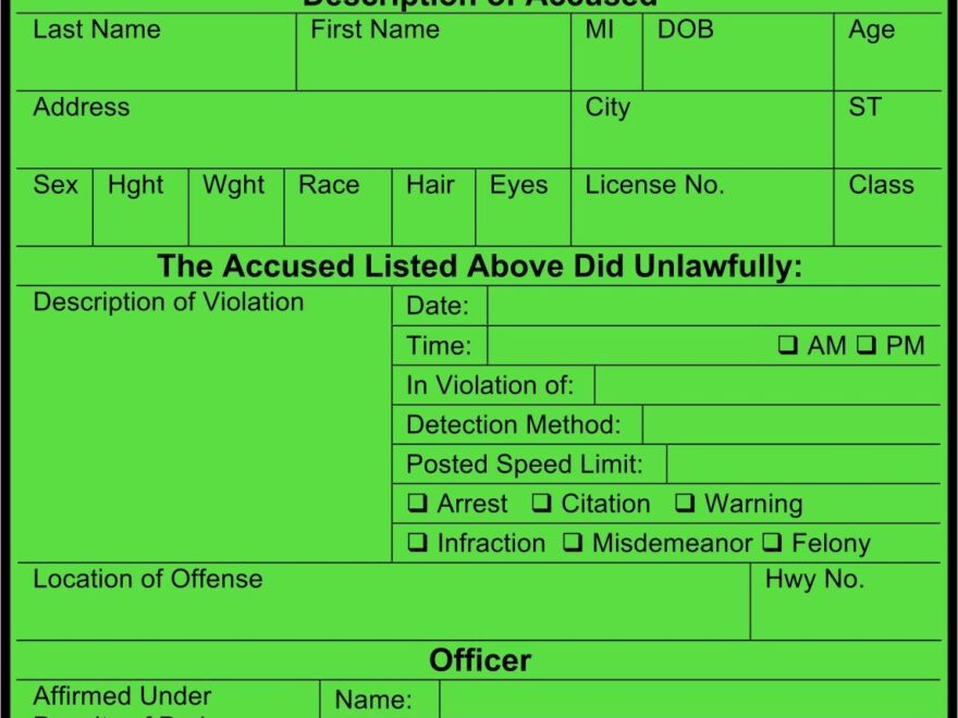 Violation Tickets 10 Free PDF Printables Printablee