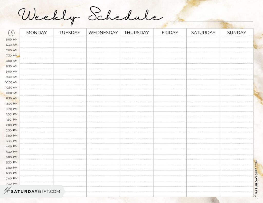 Printable Calendar Weekly Planning
