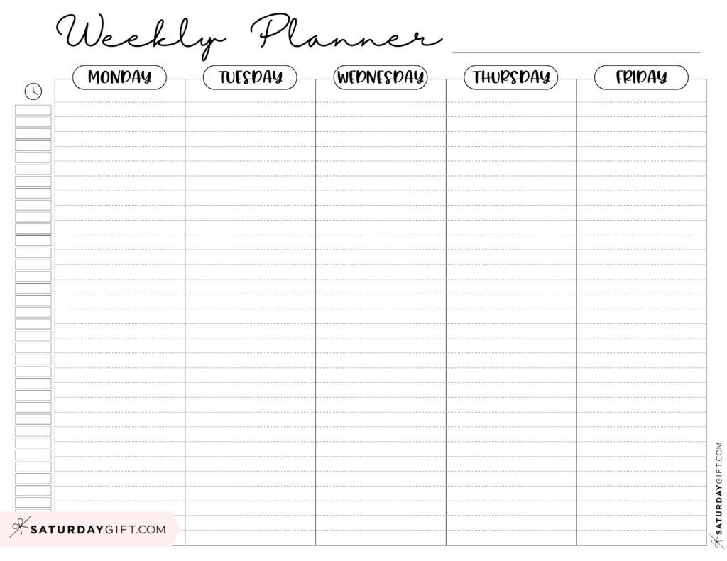 Weekly Planner Printable 39 Cute Free Weekly Calendar Templates SaturdayGift