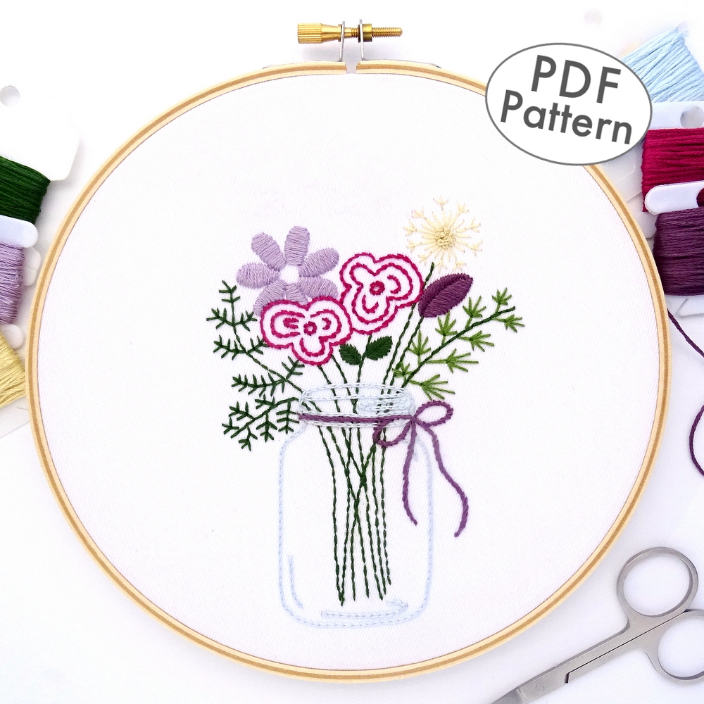 Free Stitchery Patterns Printable Wildflowers Frame