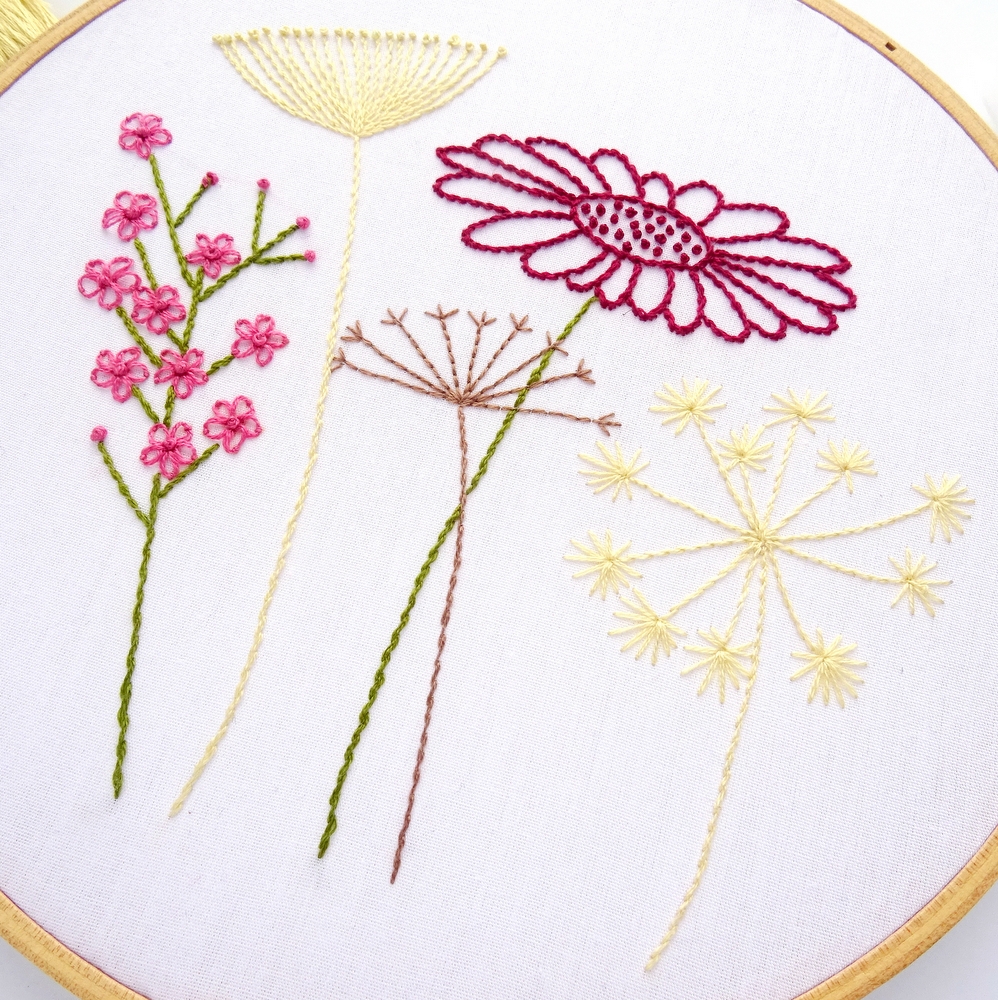 Wildflower Meadow Hand Embroidery Pattern Wandering Threads Embroidery