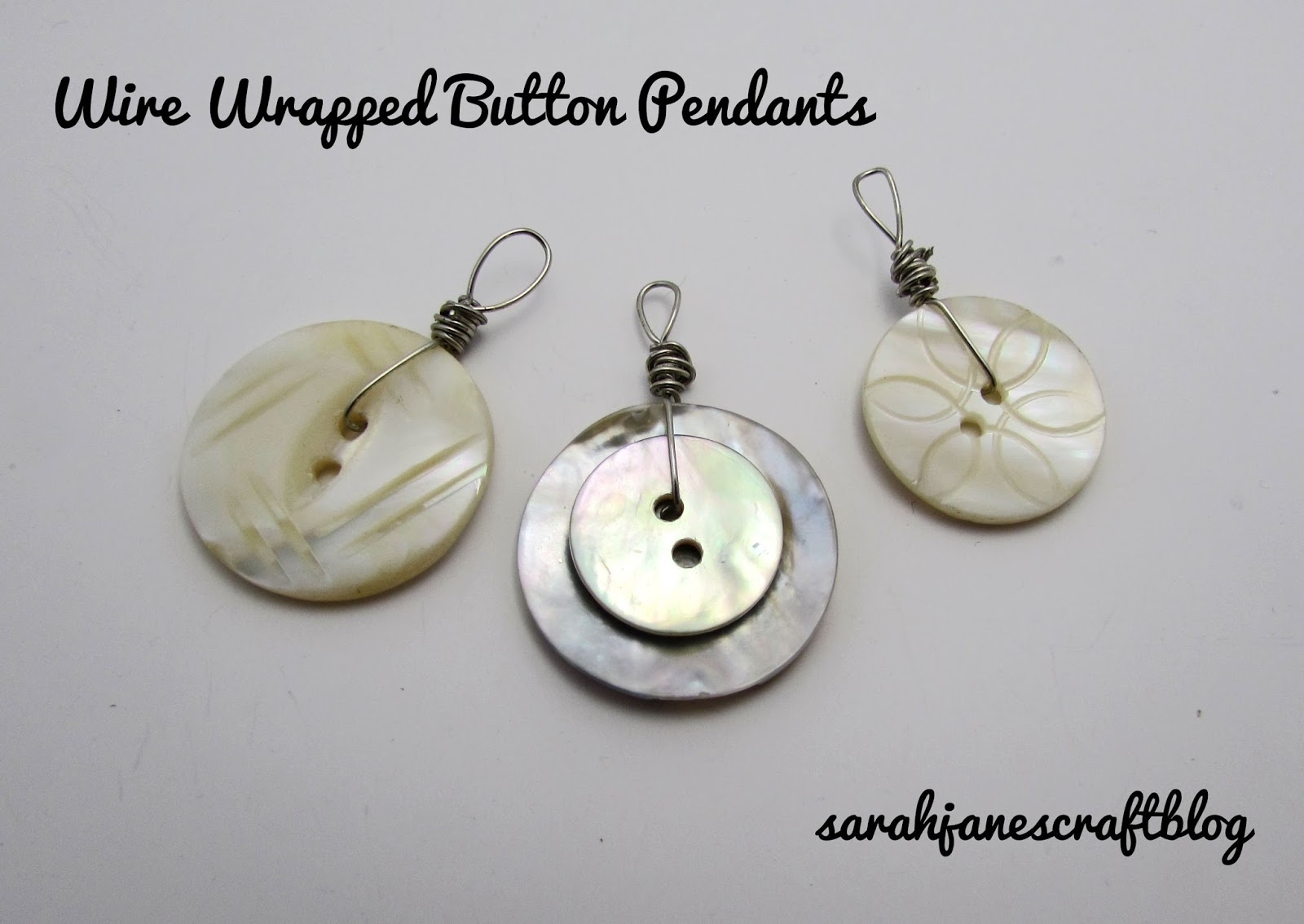 Wire Wrapped Button Pendants