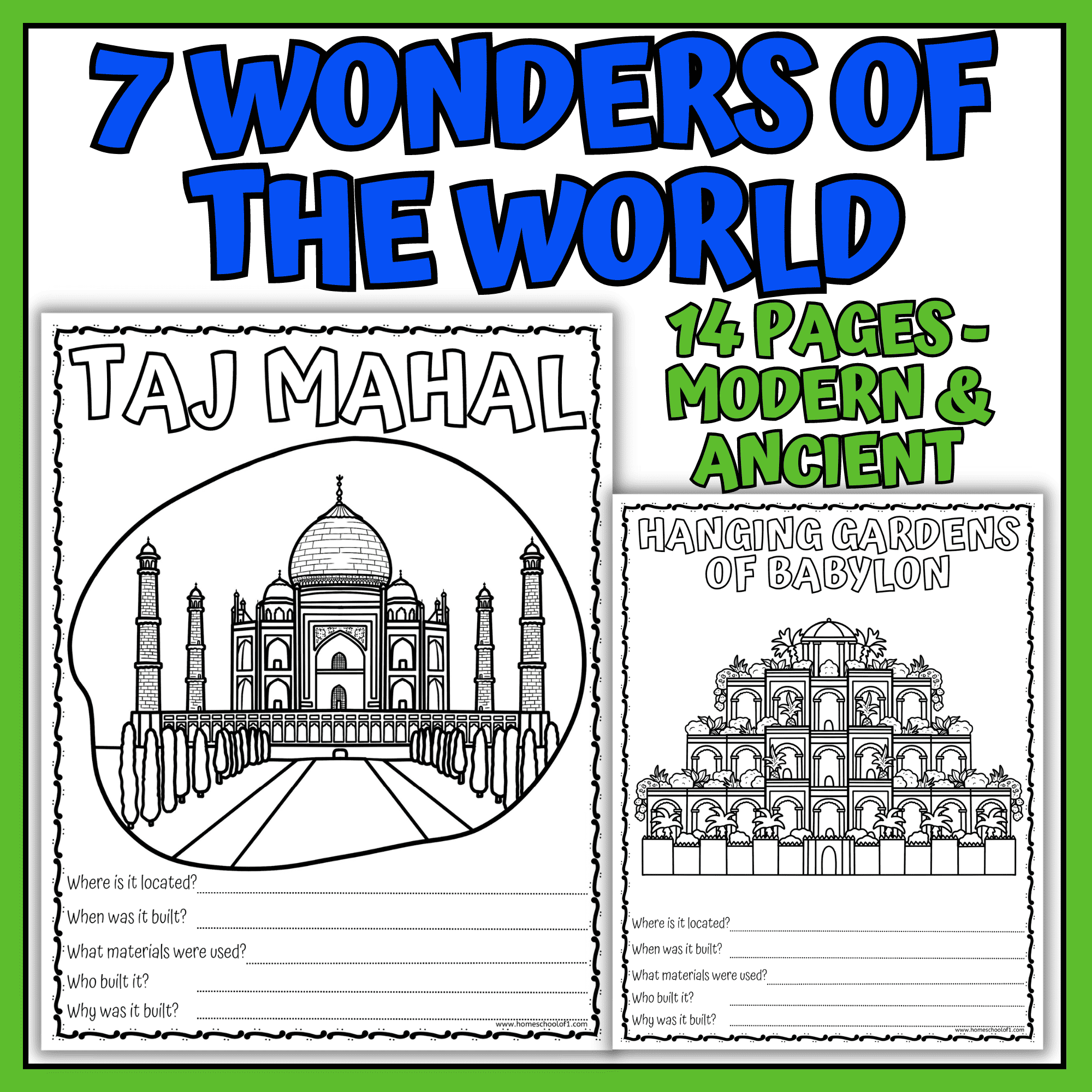 Wonders Of The World Worksheets