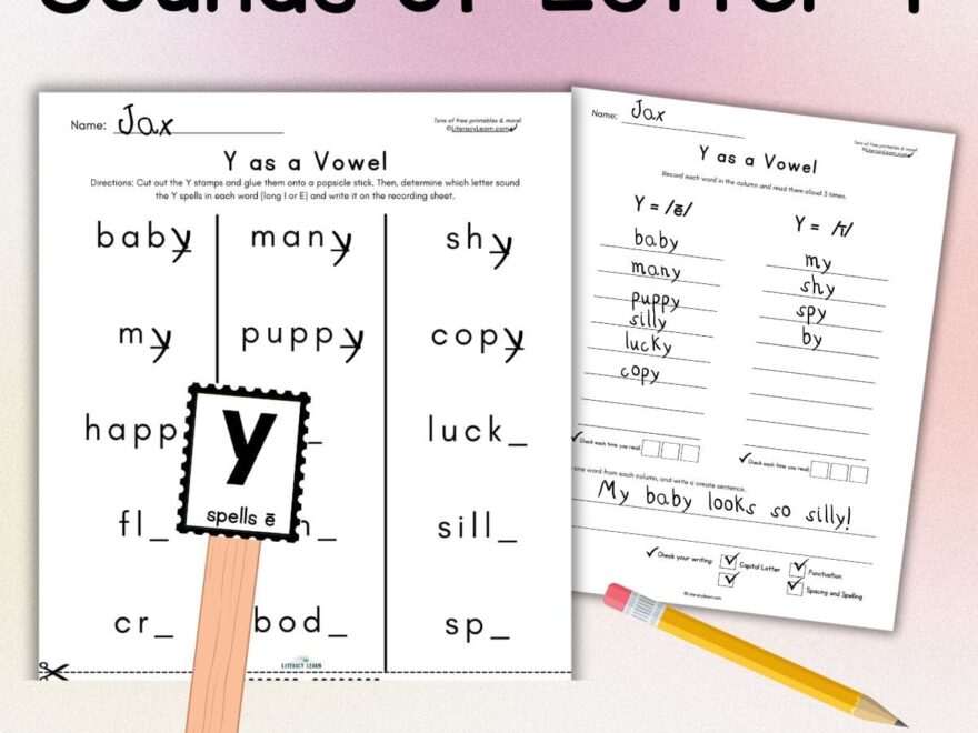 Y As Vowel Teaching The Sounds FREE Worksheets Literacy Learn