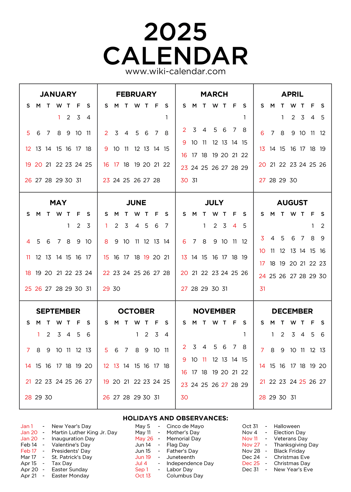 Printable Online Yearly Calendar Printable Online Yearly Calendar