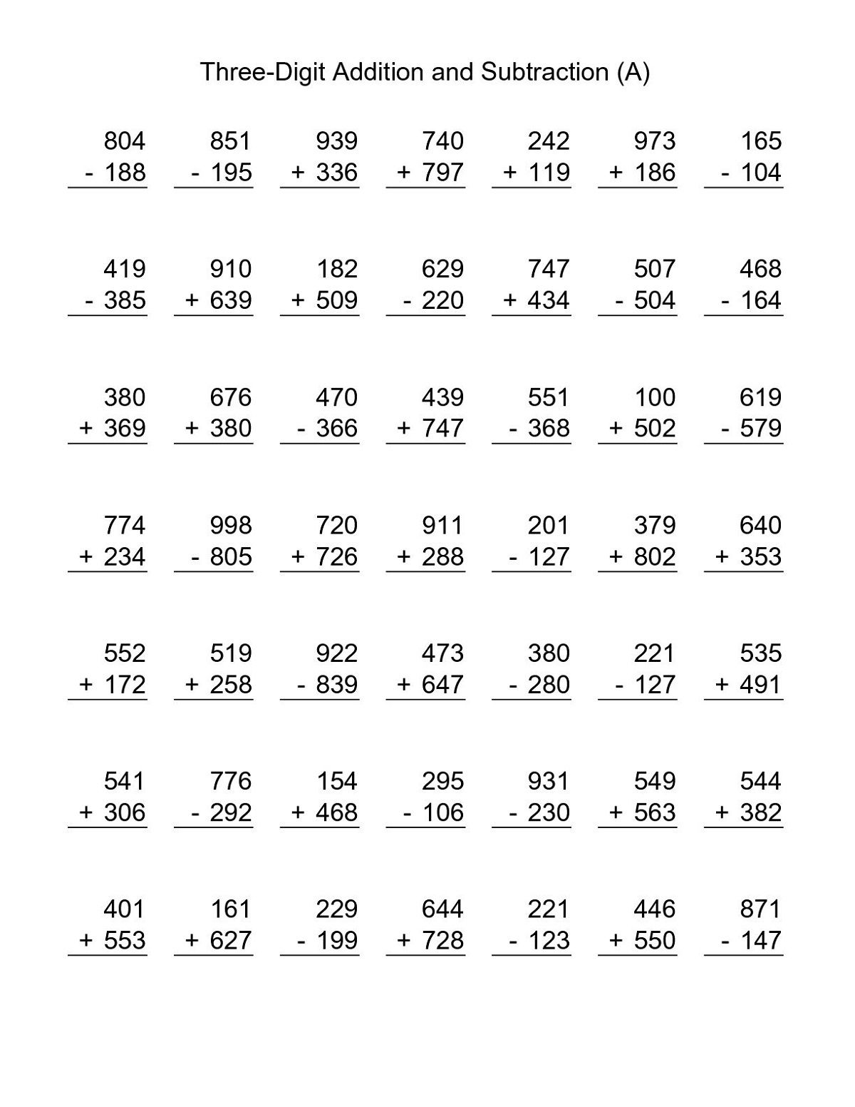 Year 3 Math Worksheets To Print