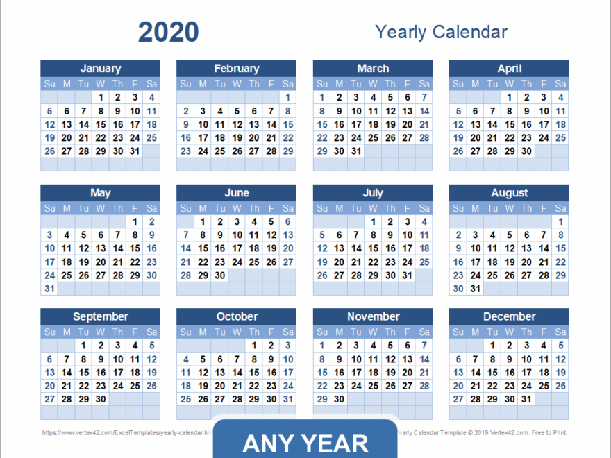 Yearly Calendar Template For 2025 And Beyond